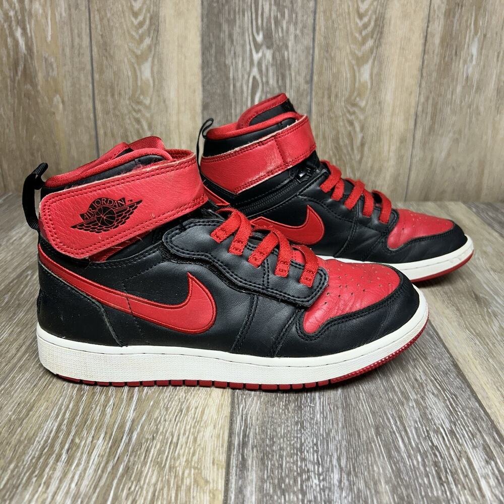 Nike Air Jordan DC7986-060 Youth Size 6Y Black Red Leather Flyease Sneaker Shoes